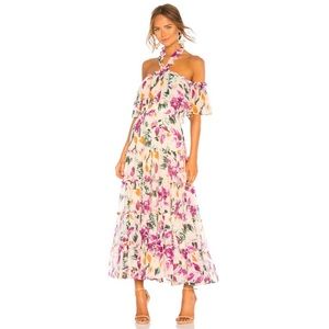 NWT MISA Mila Ruffled Pink Dress sz S